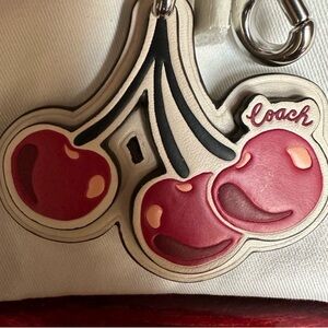 Coach Cherry Bag Charm - Red and Cream